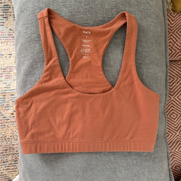MATE The Label Organic Cotton Sports Bra in Rose Size M - Picture 4 of 4